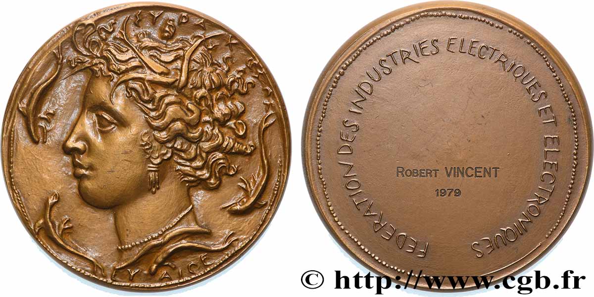 CINQUIÈME RÉPUBLIQUE Médaille, Fédération des Industries Électriques TTB+