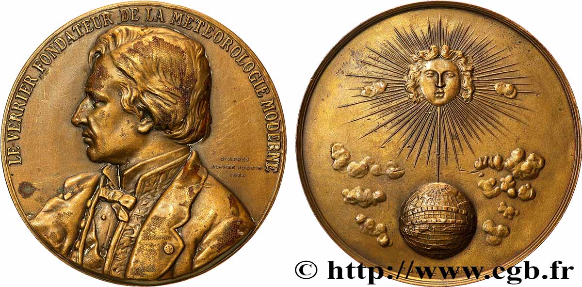 TROISIÈME RÉPUBLIQUE Médaille, Urbain Le Verrier TTB
