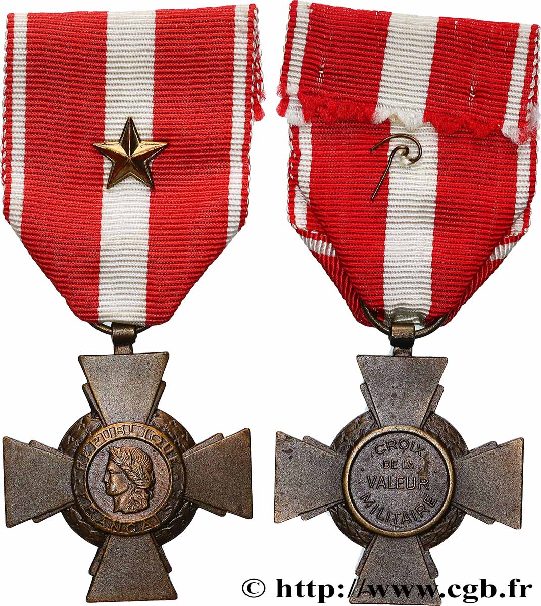 IV REPUBLIC Médaille, Croix de la valeur militaire AU