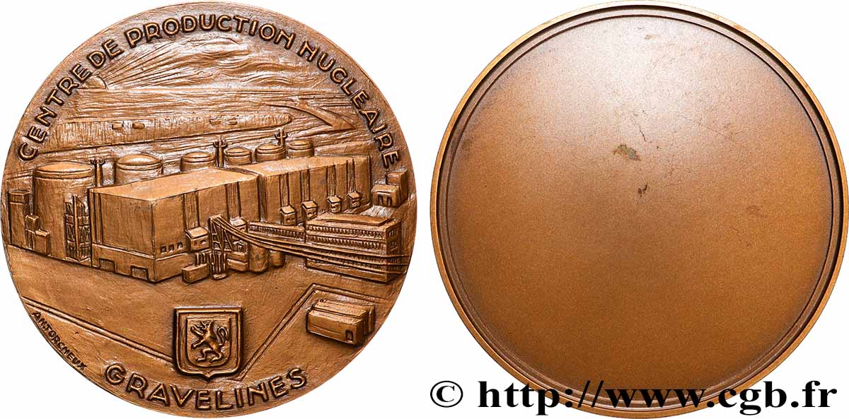 FUNFTE FRANZOSISCHE REPUBLIK Médaille, Centre de production nucléaire de Gravelines VZ