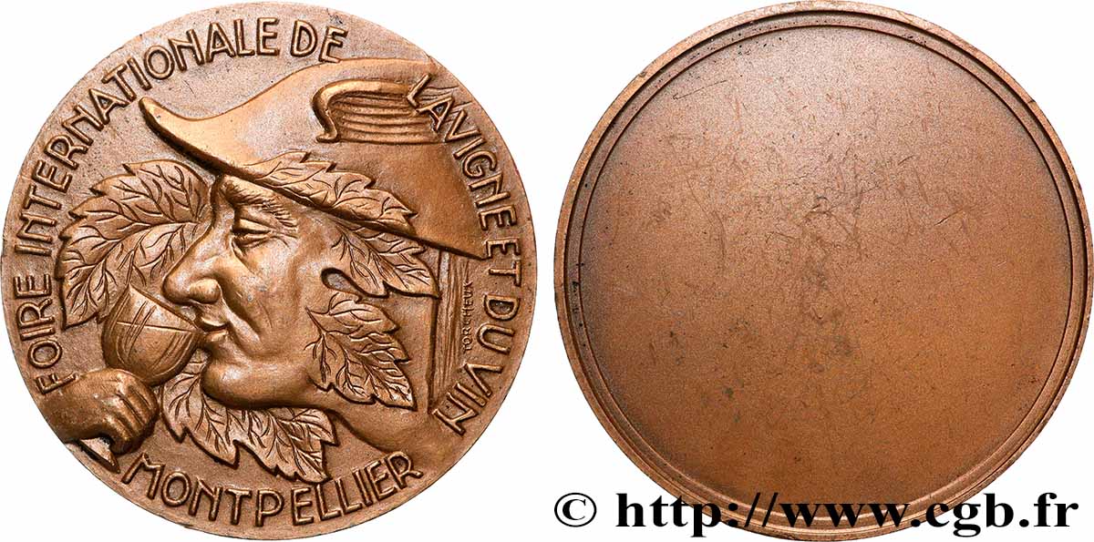 CINQUIÈME RÉPUBLIQUE Médaille, Foire internationale de la vigne et du vin SUP/TTB+