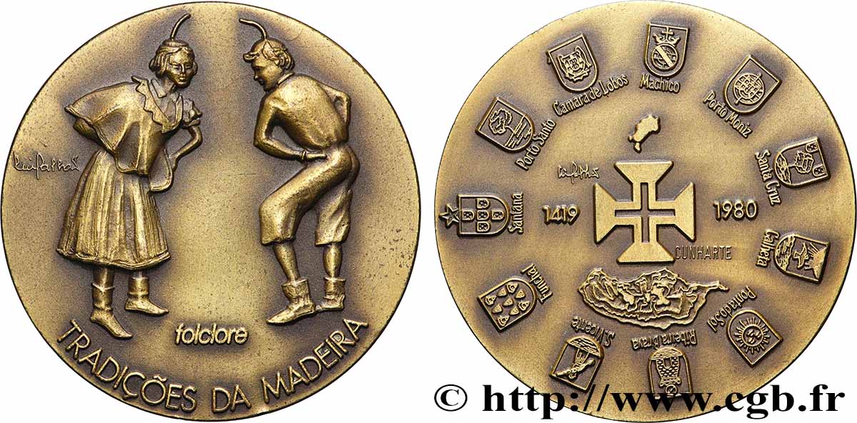 PORTUGAL Médaille,Traditions de Madère TTB+