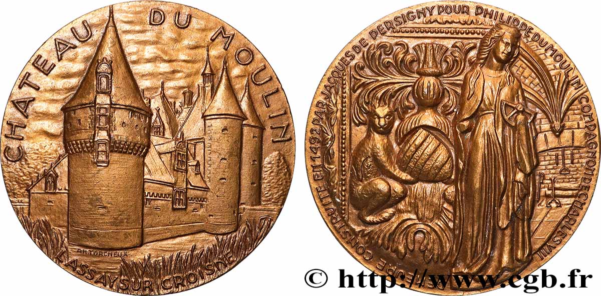 FUNFTE FRANZOSISCHE REPUBLIK Médaille, Château du Moulin VZ