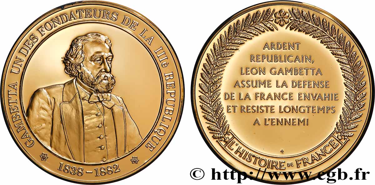 HISTOIRE DE FRANCE Médaille, Gambetta SPL