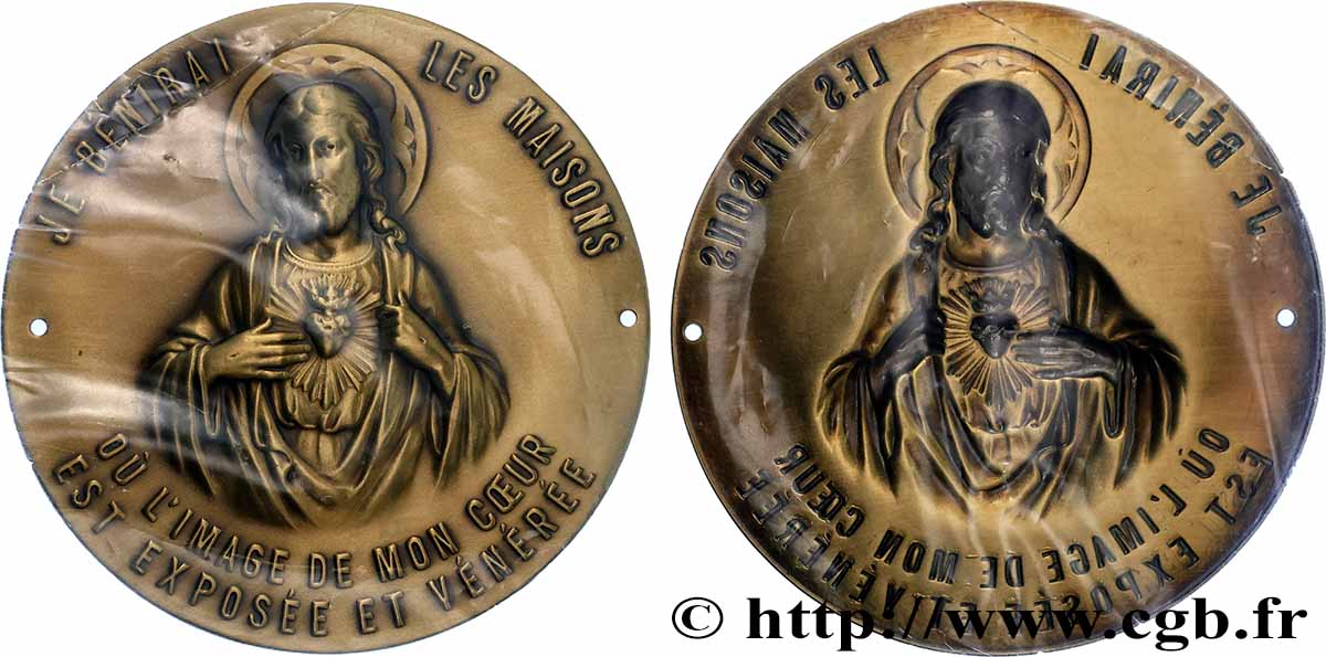 MÉDAILLES RELIGIEUSES Médaille, Je bénirai les maisons où l’image de mon coeur MS