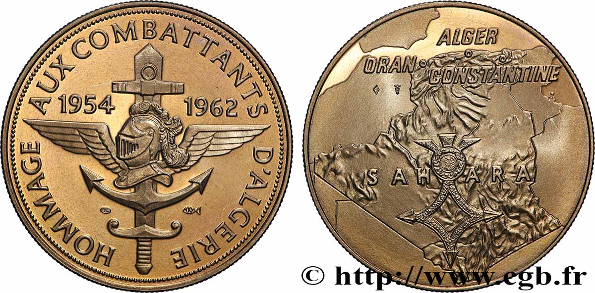QUINTA REPUBLICA FRANCESA Médaille, Hommage aux combattants d’Algérie MBC+