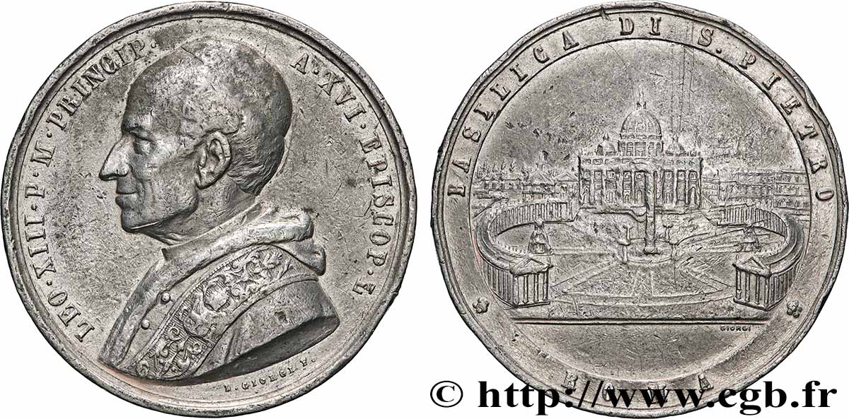 ITALIE - ÉTATS DU PAPE - LÉON XIII (Vincenzo Gioacchino Pecci) Médaille, Léo XIII TTB+