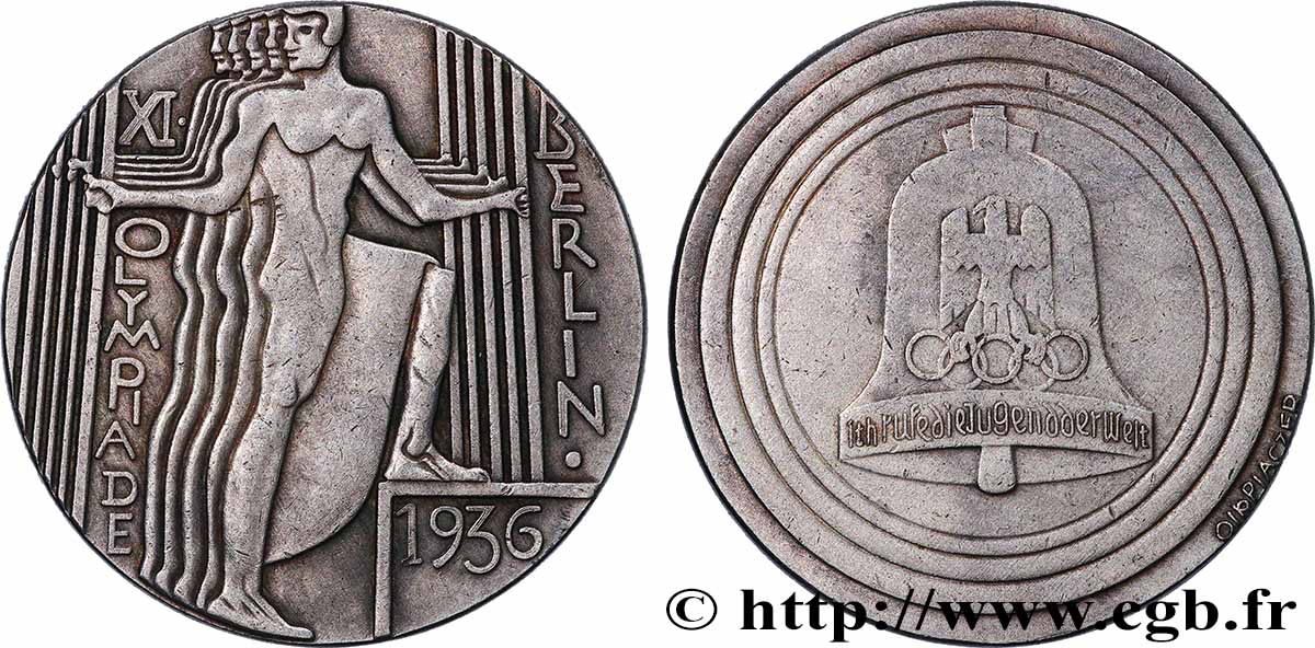 GERMANIA Médaille de participation, Jeux olympiques d’été, reproduction q.SPL