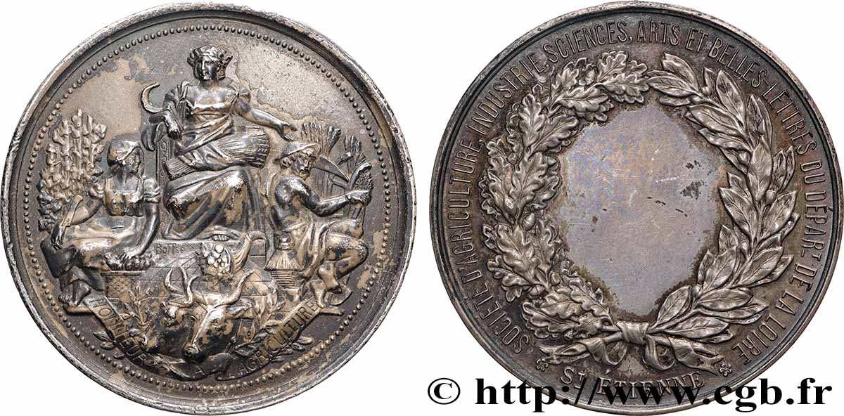 SOCIÉTÉS D AGRICULTURE, HORTICULTURE, PÊCHE ET CHASSE Médaille, Honneur à l’agriculture TTB/TTB+