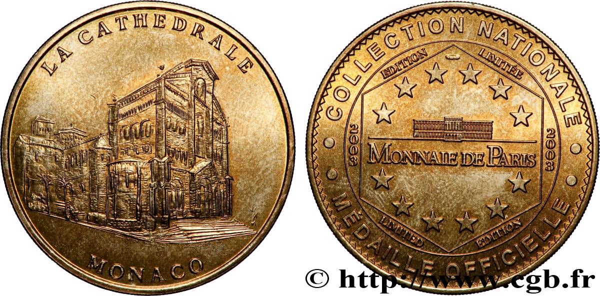 TOURISTIC MEDALS Médaille touristique, Cathédrale de Monaco AU