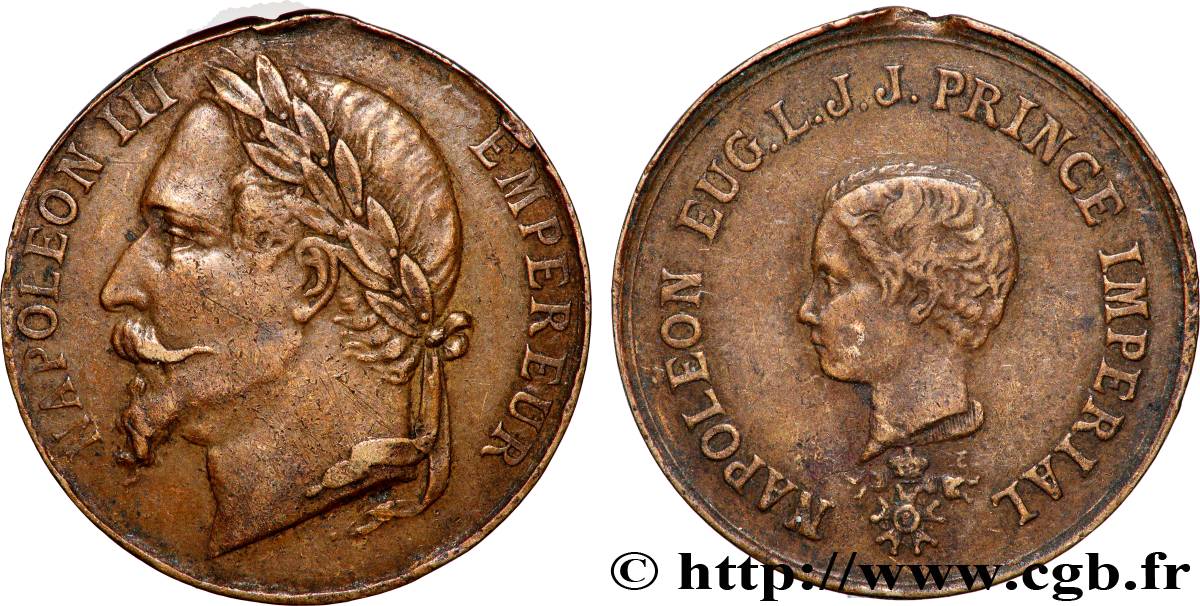 SEGUNDO IMPERIO FRANCES Médaille, Baptême du prince impérial BC+