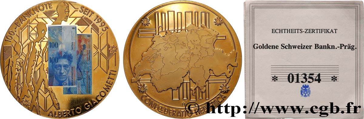 SUIZA Médaille, Commémoration des billets de banque MBC+