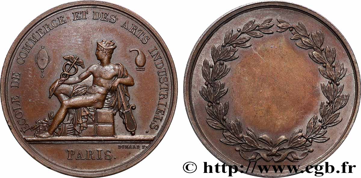 ÉDUCATION : LYCÉES, ÉCOLES Médaille, École de commerce et des arts industriels SUP