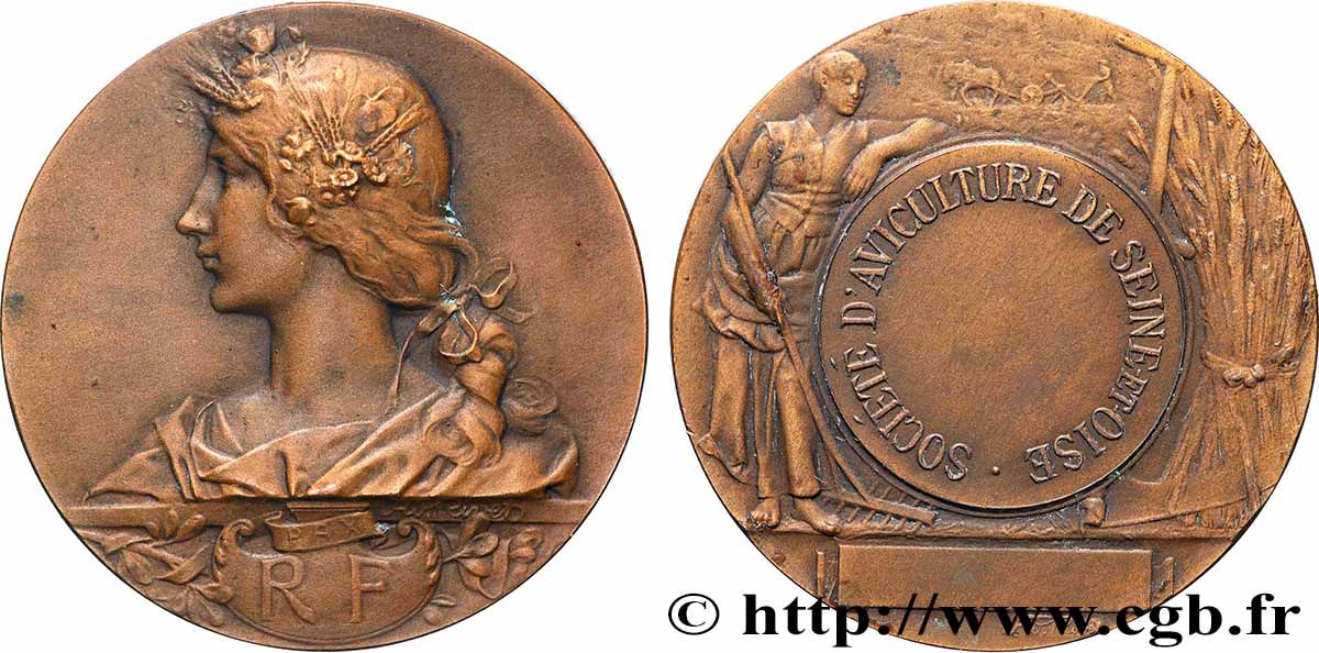 SOCIÉTÉS D AGRICULTURE, HORTICULTURE, PÈCHE ET CHASSE Médaille, Société d’aviculture de Seine-et-Oise MBC+/EBC
