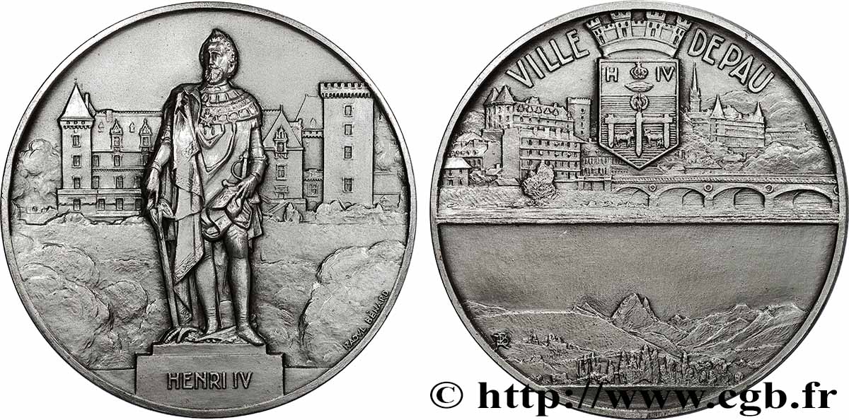 V REPUBLIC Médaille, Pau, Henri IV AU