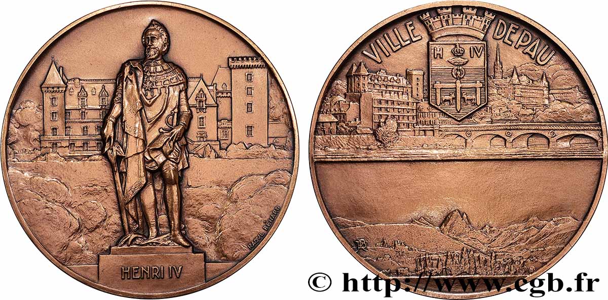 V REPUBLIC Médaille, Pau, Henri IV AU
