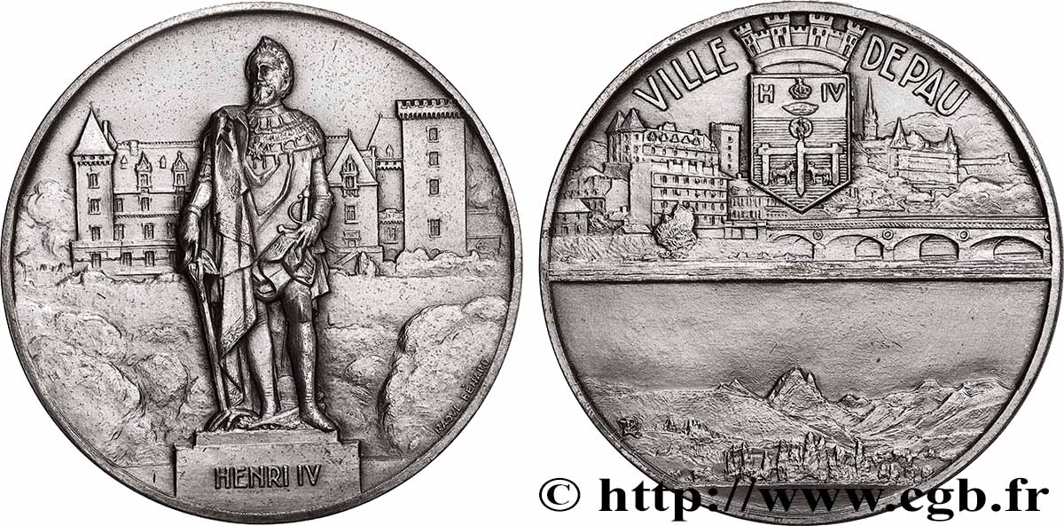 V REPUBLIC Médaille, Pau, Henri IV AU