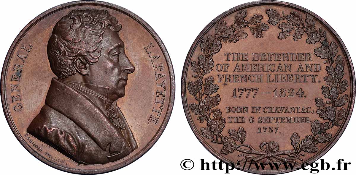 LUIGI XVIII Médaille, Général La Fayette q.SPL/SPL
