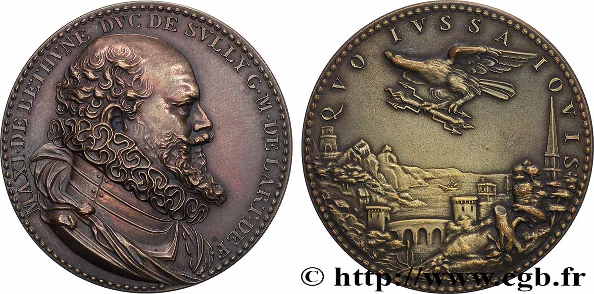 HENRY IV Médaille, Maximilian de Béthune, duc de Sully, refrappe VZ/fVZ