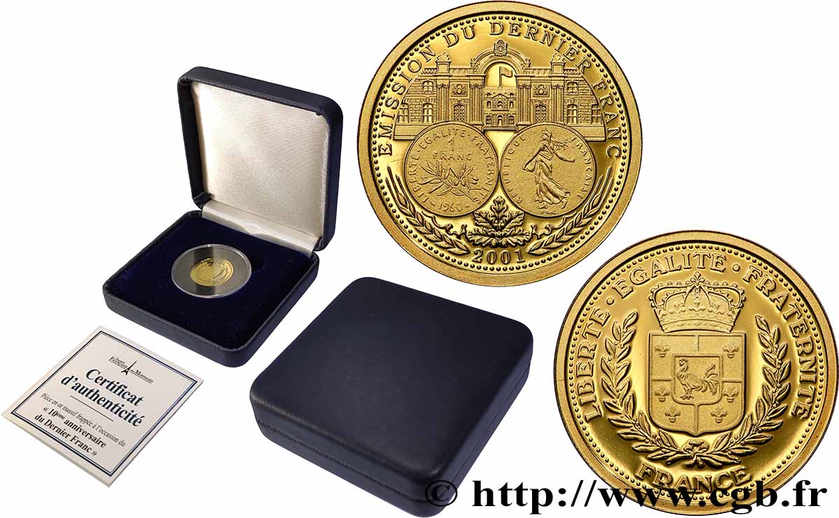 V REPUBLIC Médaille, Emission du dernier Franc Proof set