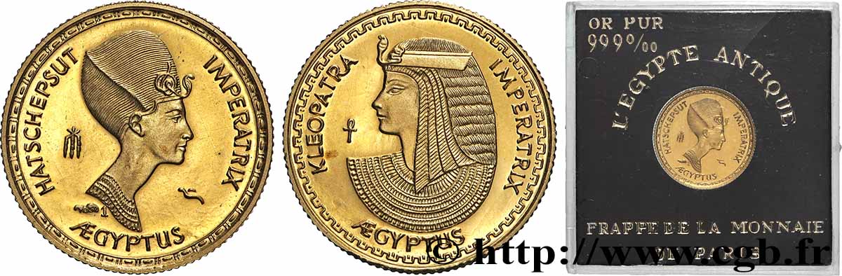 ÉGYPTE Médaille, les reines Hatchepsout et Cléopâtre SUP