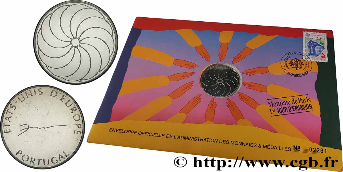 EUROPA Enveloppe “Timbre médaille” Ouverture des frontières des pays membres de la CEE MS