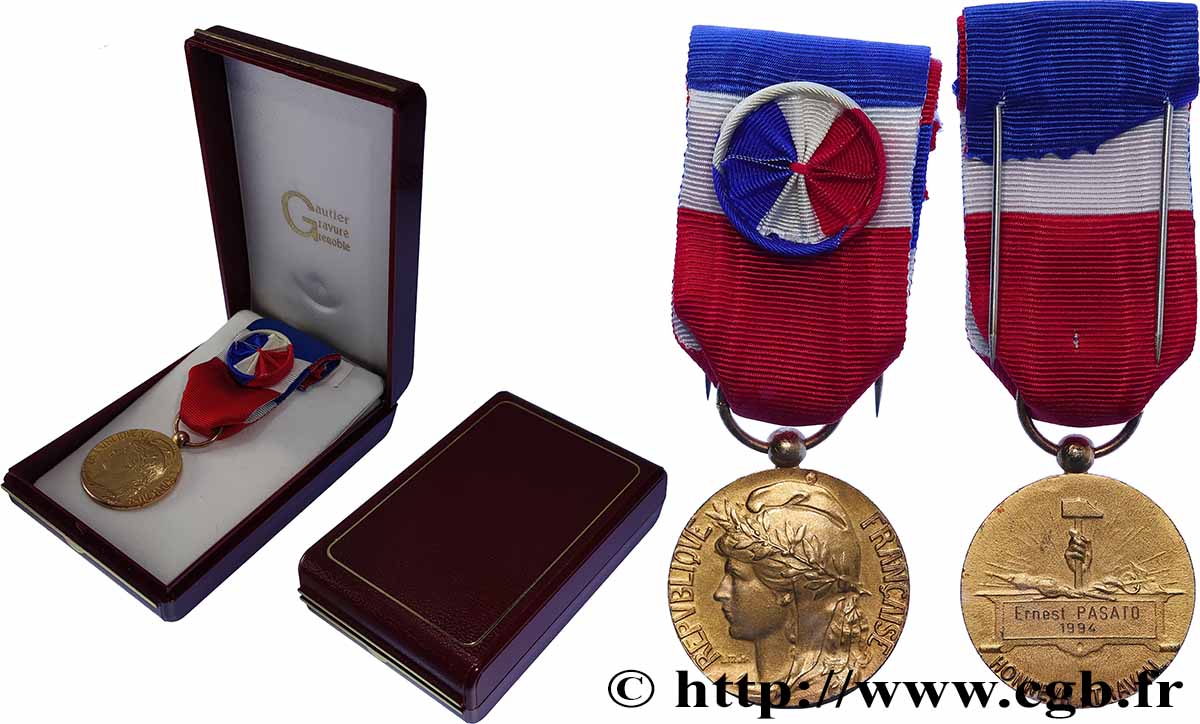 CINQUIÈME RÉPUBLIQUE Médaille, Honneur et Travail TTB+