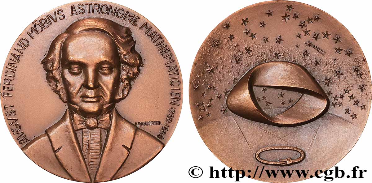 SCIENCES & SCIENTIFIQUES Médaille, August Ferdinand Möbius SUP+