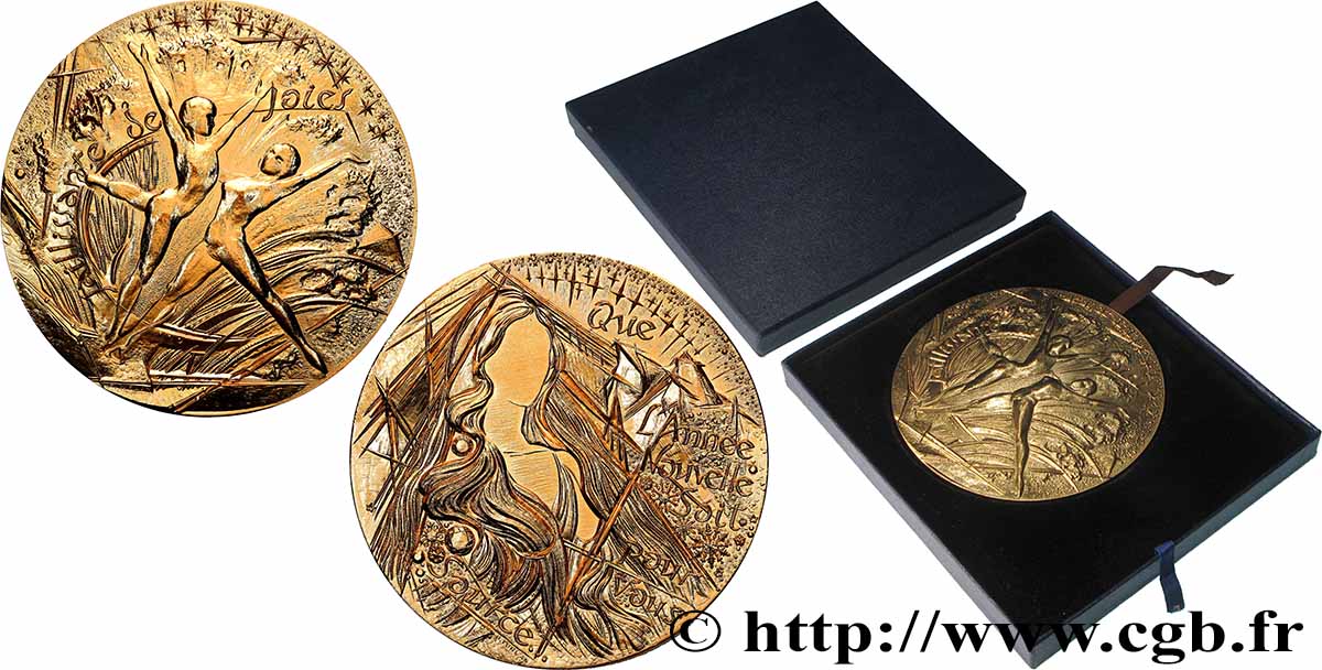 FUNFTE FRANZOSISCHE REPUBLIK Médaille de voeux, source de joie VZ