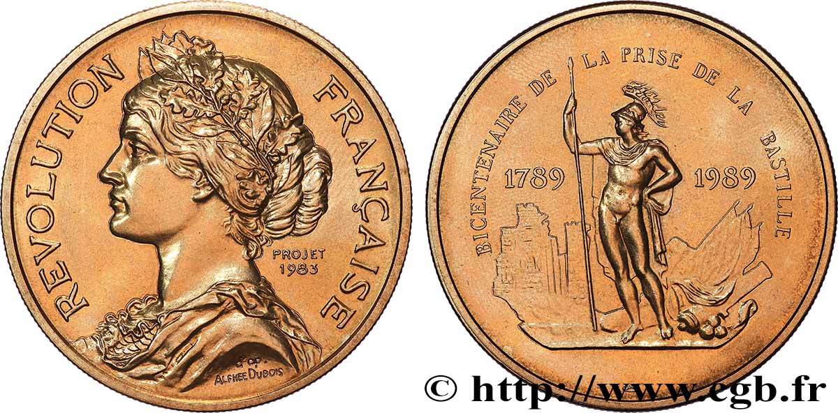 QUINTA REPUBBLICA FRANCESE Médaille, Bicentenaire de la prise de la Bastille SPL