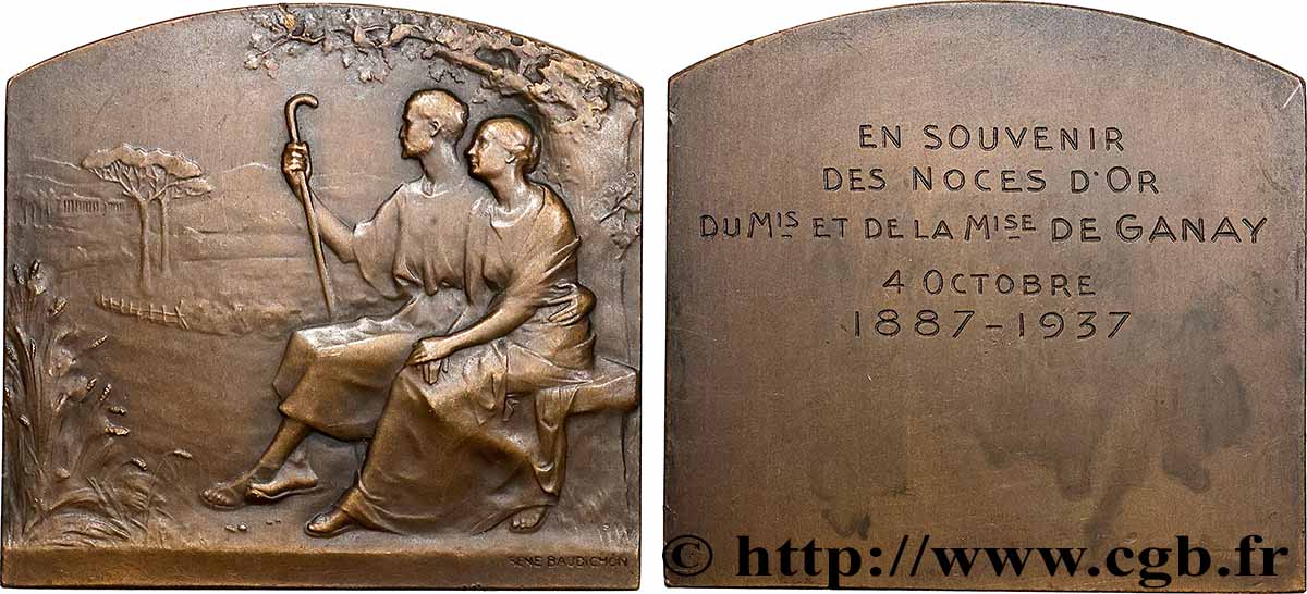 TERZA REPUBBLICA FRANCESE Plaquette, Noces d’or q.SPL