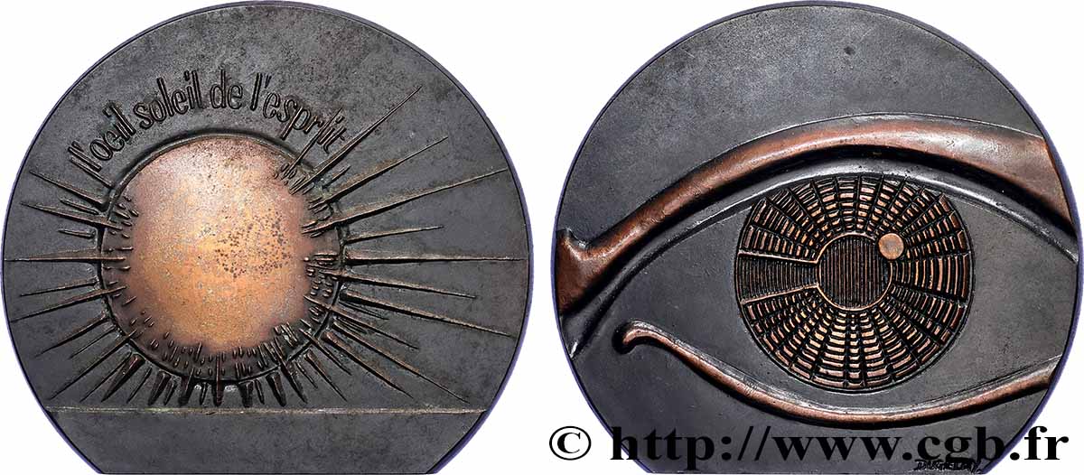 CINQUIÈME RÉPUBLIQUE Médaille, L’oeil, Soleil de l’esprit, n° 466 TTB+