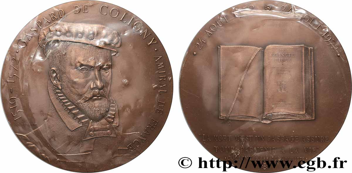 CINQUIÈME RÉPUBLIQUE Médaille, Gaspard de Coligny FDC