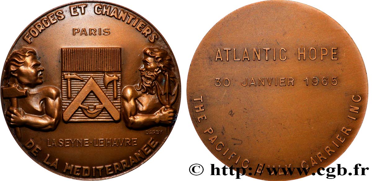 IV REPUBLIC Médaille, Forges et chantiers de la Méditerranée, Atlantic Hope AU