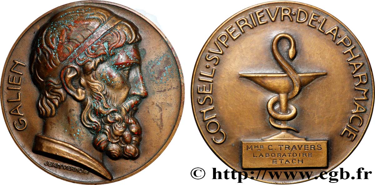 PHARMACIENS - APOTHICAIRES Médaille, Galien, Conseil supérieur de la pharmacie TTB/TTB+