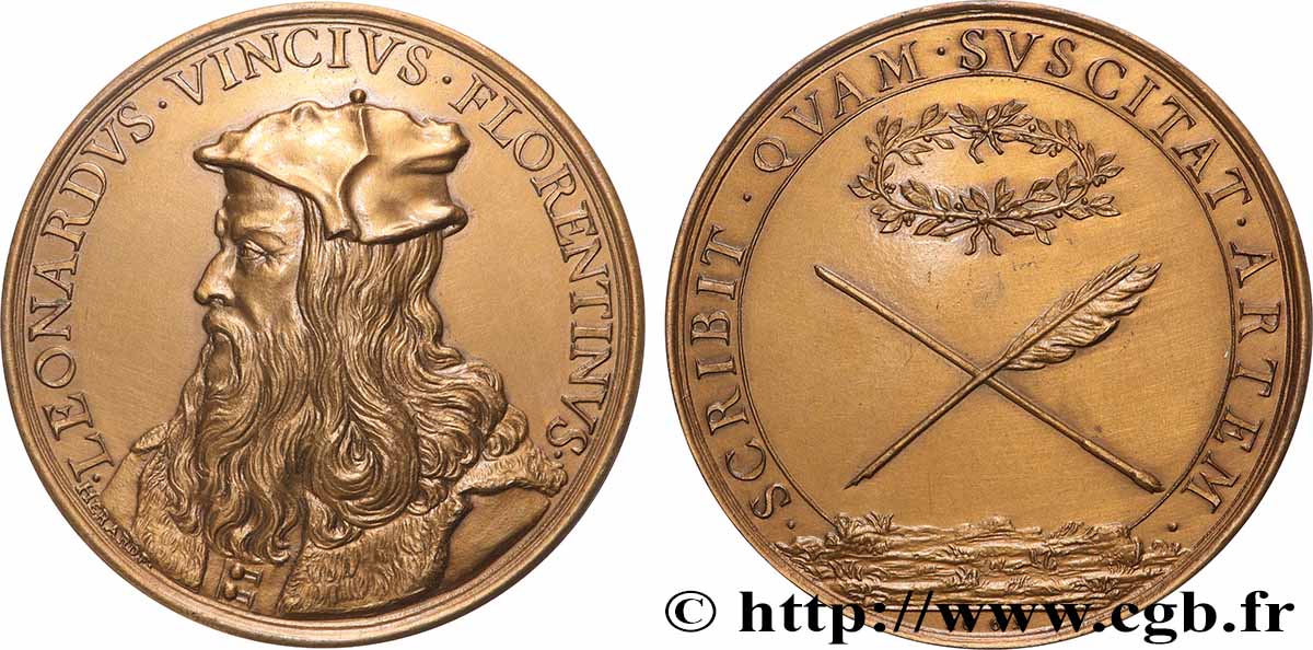 MÉDECINE - SOCIÉTÉS MÉDICALES - MÉDECINS/CHIRURGIENS - ASSISTANCE PUBLIQUE Médaille, Léonard de Vinci, refrappe SUP