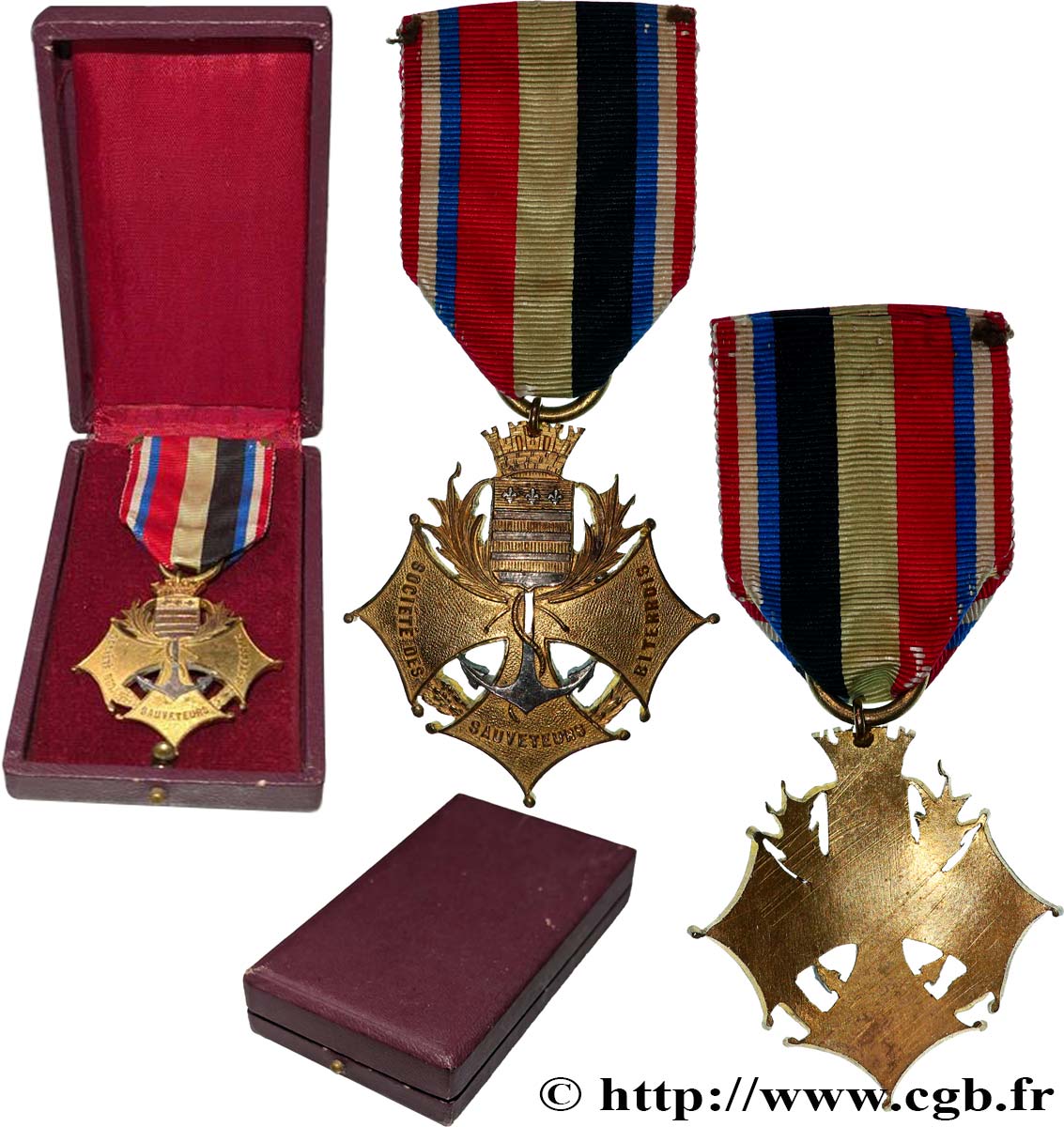 SOCIÉTÉS DE BIENFAISANCE Médaille, Société des sauveteurs biterrois TTB+