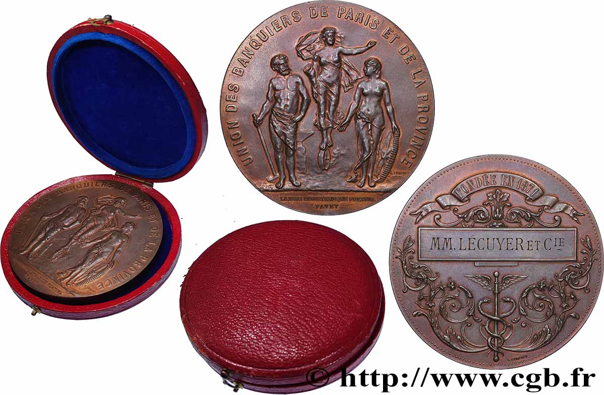 III REPUBLIC Médaille, Union des banquiers de Paris et de la Province AU