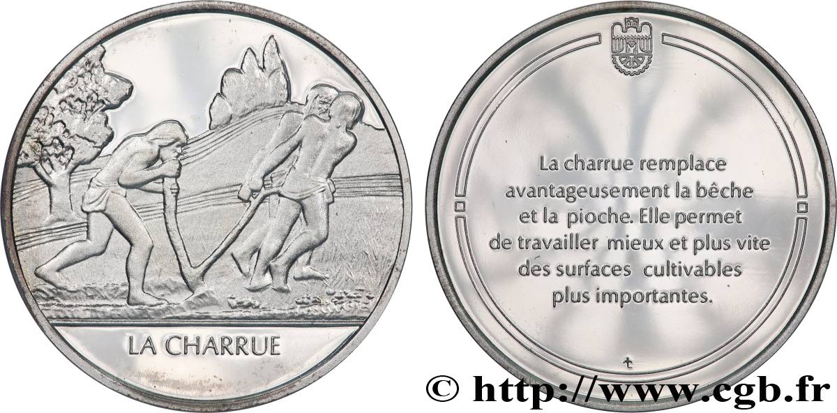 LES 100 PLUS GRANDES INVENTIONS DE L HUMANITÉ Médaille, Invention de la charrue BE