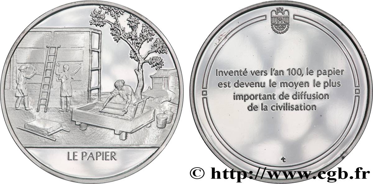 LES 100 PLUS GRANDES INVENTIONS DE L HUMANITÉ Médaille, Invention du papier BE