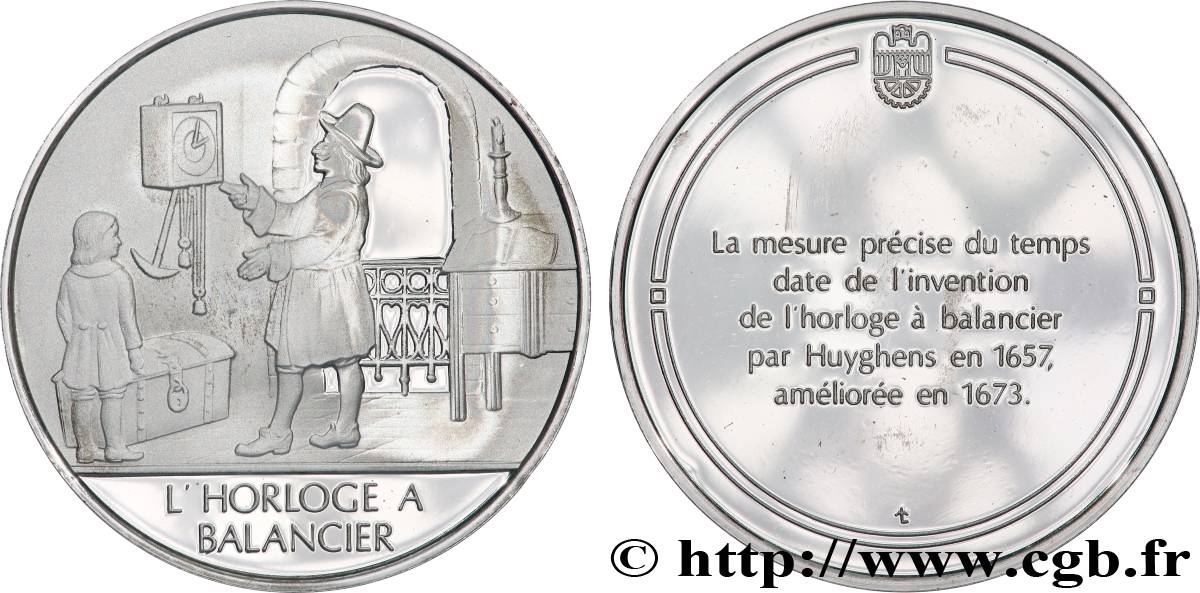 LES 100 PLUS GRANDES INVENTIONS DE L HUMANITÉ Médaille, Invention de l’horloge à balancier BE