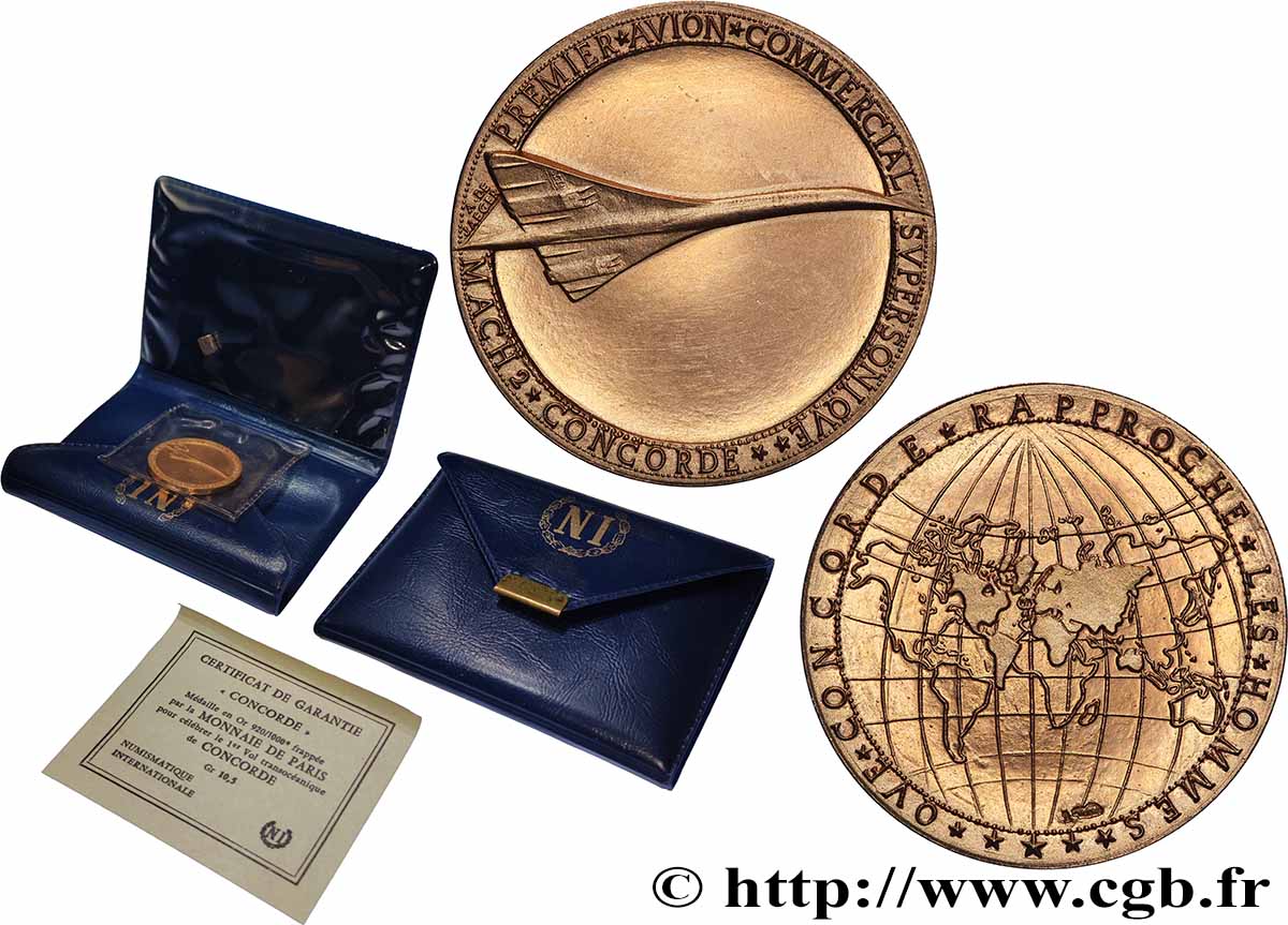 AÉRONAUTIQUE - AVIATION : AVIATEURS & AVIONS Médaille, Concorde supersonique SUP