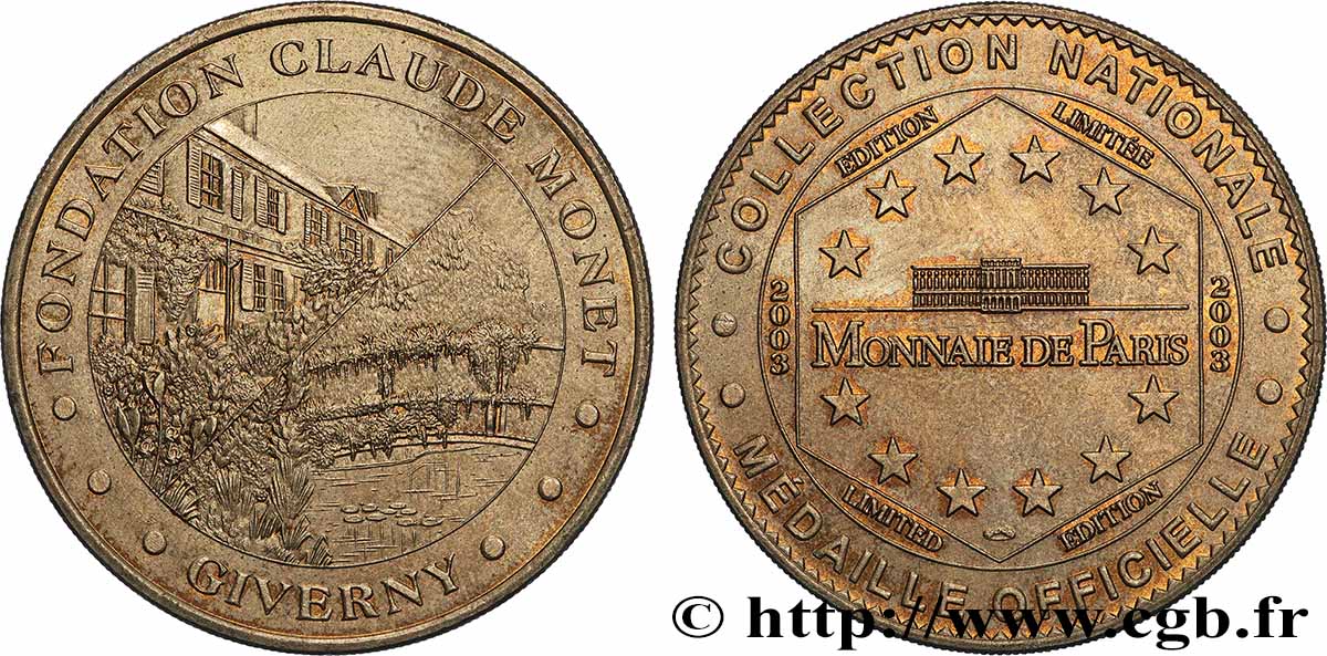 MÉDAILLES TOURISTIQUES Médaille touristique, Fondation Claude Monet, Giverny TTB+