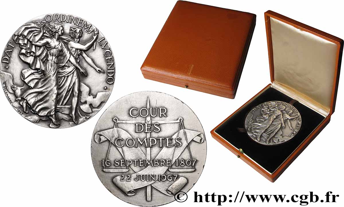 V REPUBLIC Médaille, 160e anniversaire de la Cour des comptes AU