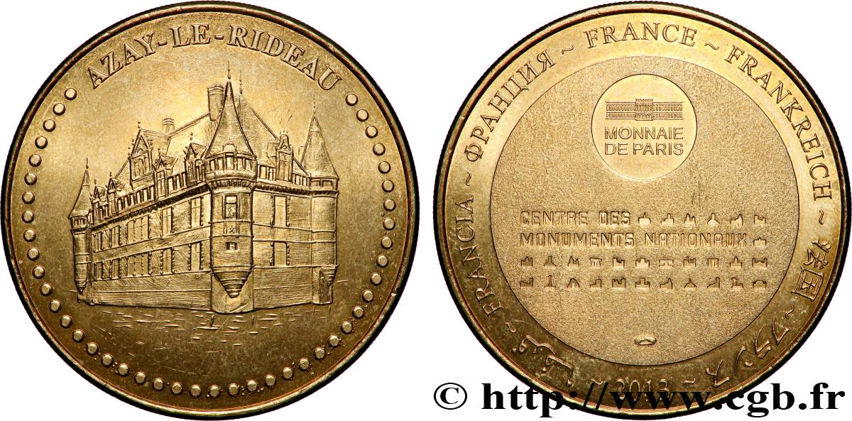 MÉDAILLES TOURISTIQUES Médaille touristique, Azay-le-Rideau SUP