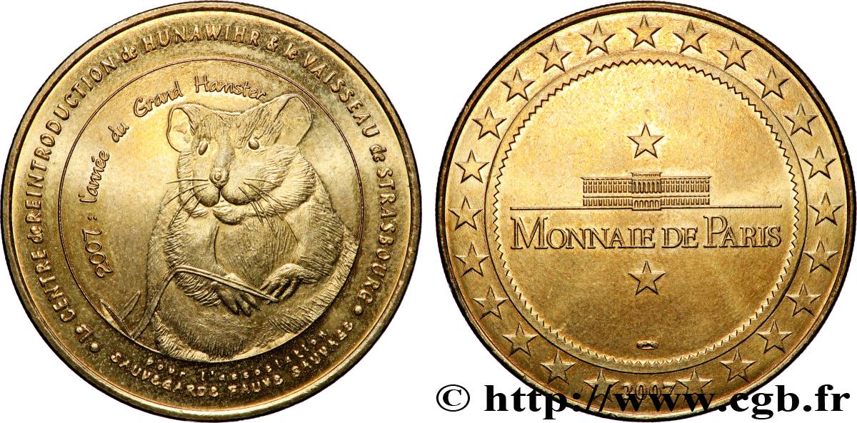 TOURISTIC MEDALS Médaille touristique, Centre de réintroduction de Hunawihr et le Vaisseau de Strasbourg, Le Grand Hamster VZ