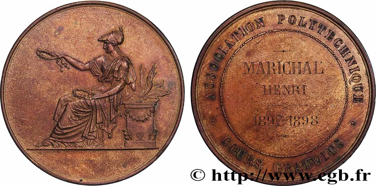 TERZA REPUBBLICA FRANCESE Médaille, Association Polytechnique q.BB