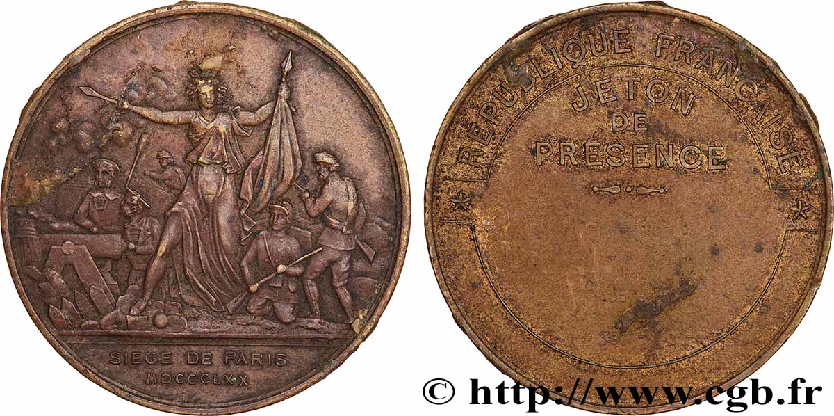 THE COMMUNE Jeton de présence, Souvenir du siège de Paris BB