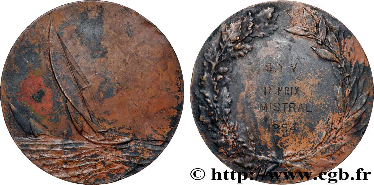 VIERTE FRANZOSISCHE REPUBLIK Médaille, Voiliers S