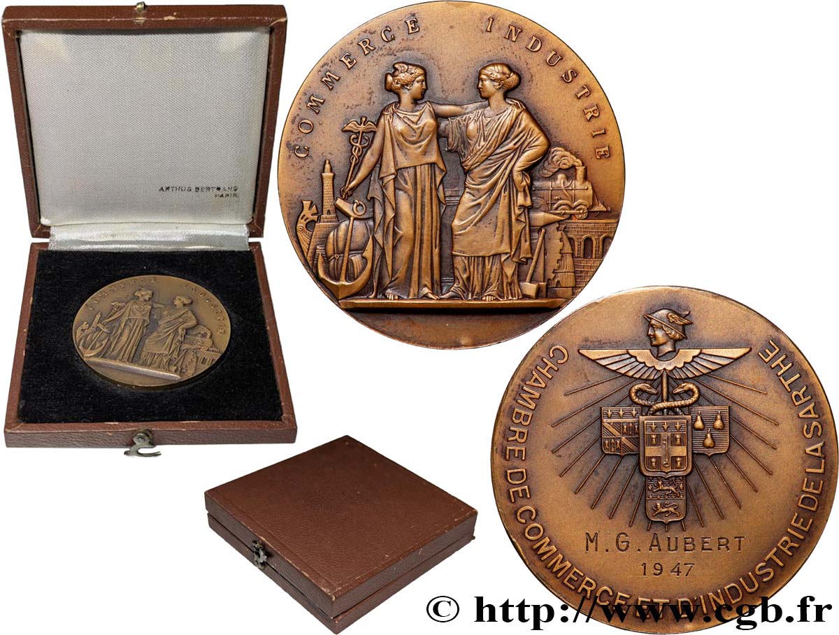 VIERTE FRANZOSISCHE REPUBLIK Médaille, Cinquantenaire de l’Union commercial et industrielle fVZ